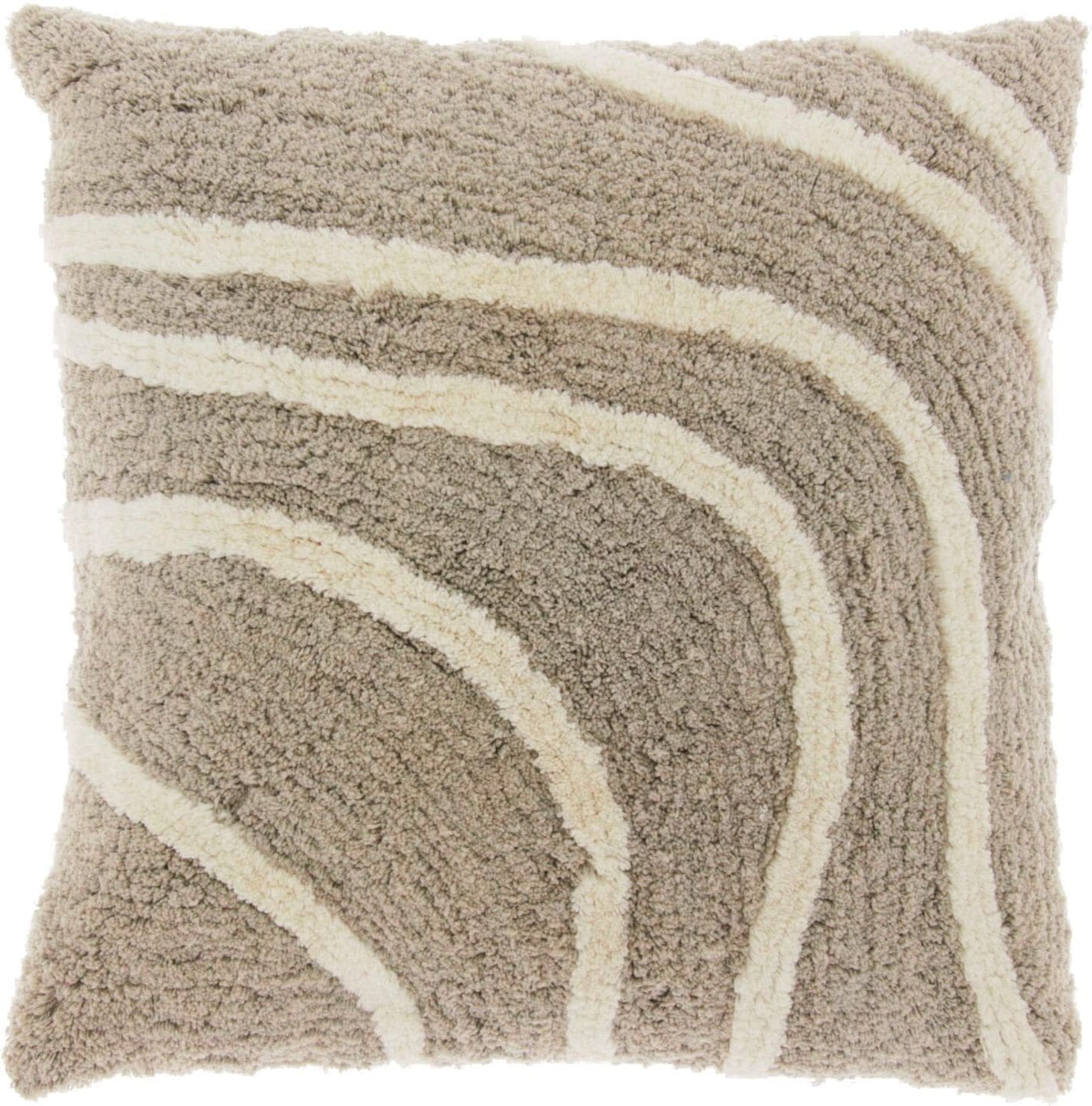 Pronto Wonen Sierkussen Foglia 45x45cm dessin 10 taupe Taupe Sierkussen