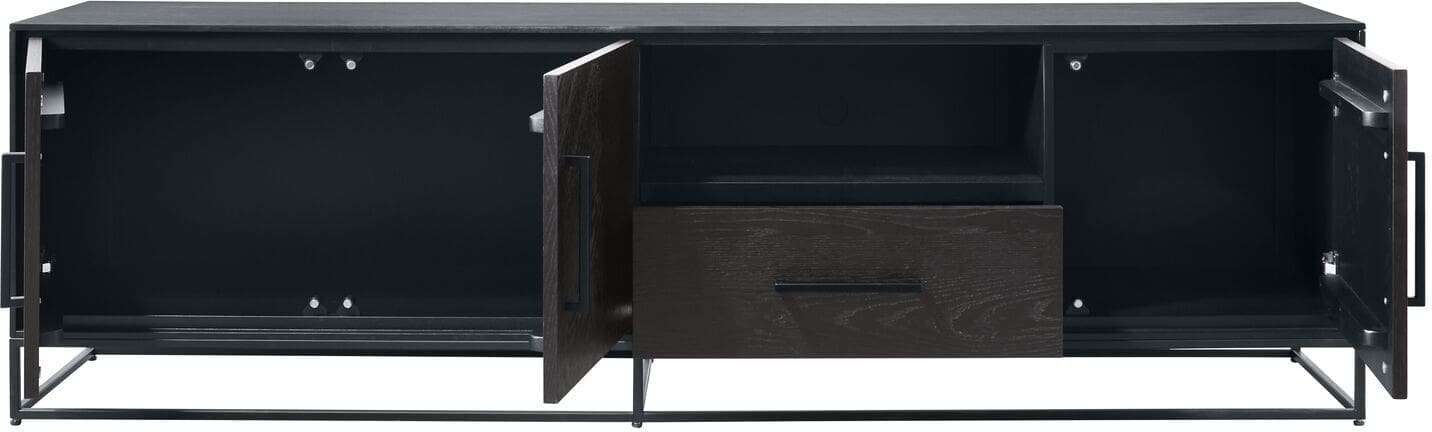 Pronto Wonen TV-meubel Vinito (199 Cm) eiken fineer zwart Bruin Tv-meubel|Tv-dressoir