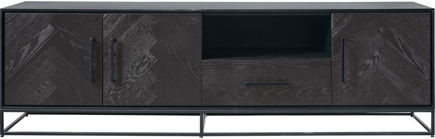 Pronto Wonen TV-meubel Vinito (199 Cm) eiken fineer zwart Bruin Tv-meubel|Tv-dressoir