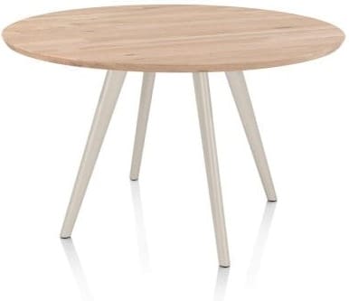 Xooon Arvada eetkamertafel 125 cm rond 4 poot Beige|Wit Eettafel