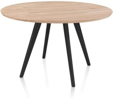 Xooon Arvada eetkamertafel 125 cm rond 4 poot - rough off black Eettafel