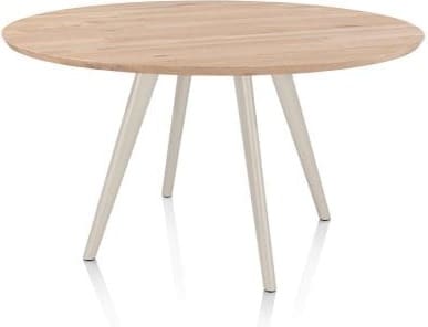 Xooon Arvada eetkamertafel 140 cm rond 4 poot Beige|Wit Eettafel