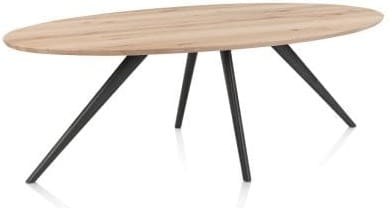 Xooon Arvada eetkamertafel 220 x 110 cm ellips 4 poot - metal graphite Eettafel