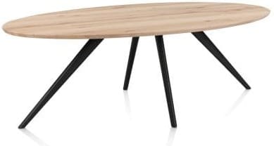 Xooon Arvada eetkamertafel 220 x 110 cm ellips 4 poot - rough off black Eettafel