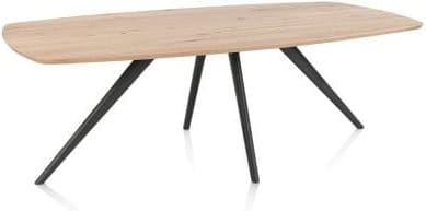 Xooon Arvada eetkamertafel 220 x 110 cm ovaal 4 poot - metal graphite Eettafel