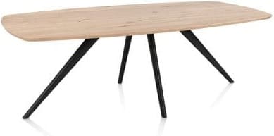 Xooon Arvada eetkamertafel 220 x 110 cm ovaal 4 poot - rough off black Eettafel
