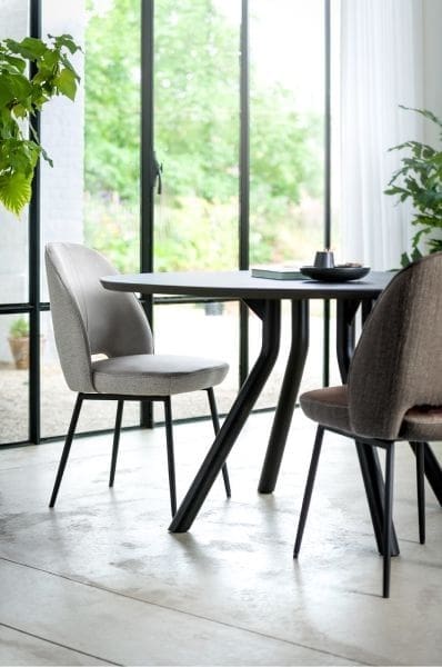 Xooon Arvada eetkamertafel 250 x 110 cm ovaal 4 poot - steel brown Eettafel