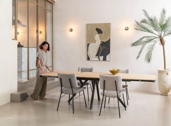 Xooon Novello uitschuiftafel 140 (+ 50) x 100 cm - clay Bruin Eettafel