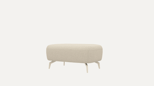 Xooon Twist poef/hocker - poot 16 cm. silk grey - brioni Grijs|Wit Bank