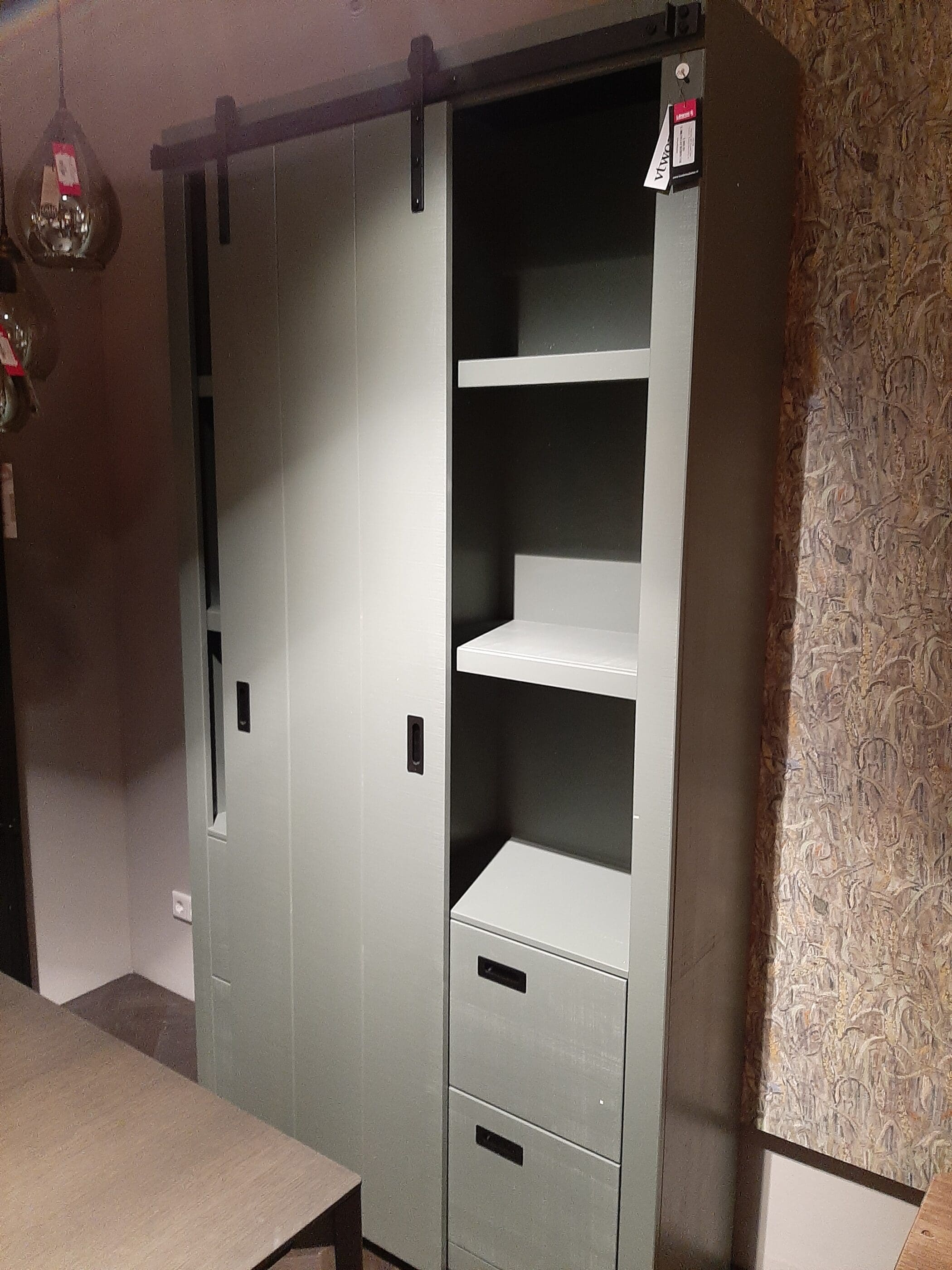 Slide Kast Barn Bezaagd - Soap **SHOWROOMMODEL** - Afbeelding 3