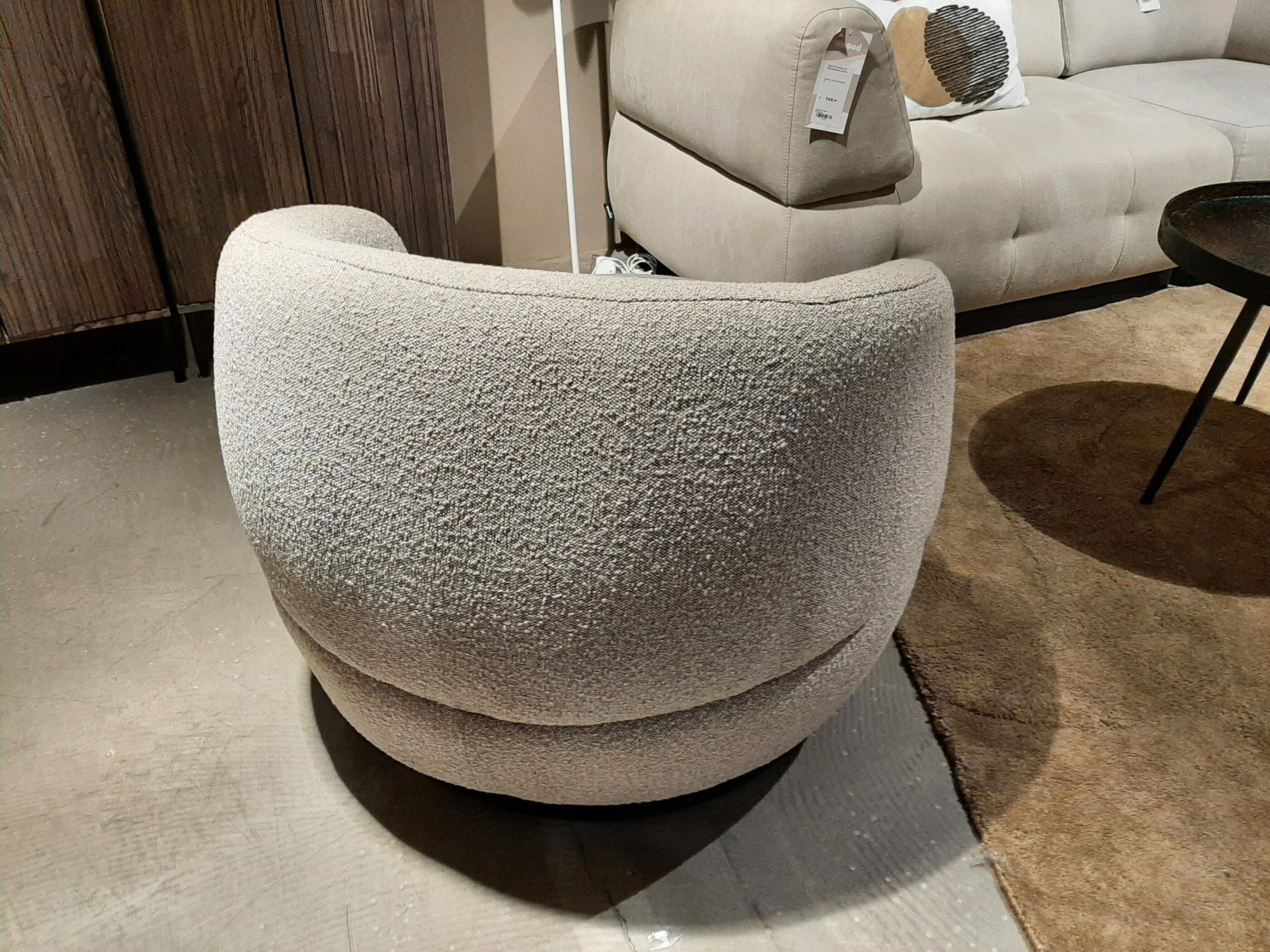Woolly Draaifauteuil Boucle **SHOWROOMMODEL** - Afbeelding 3