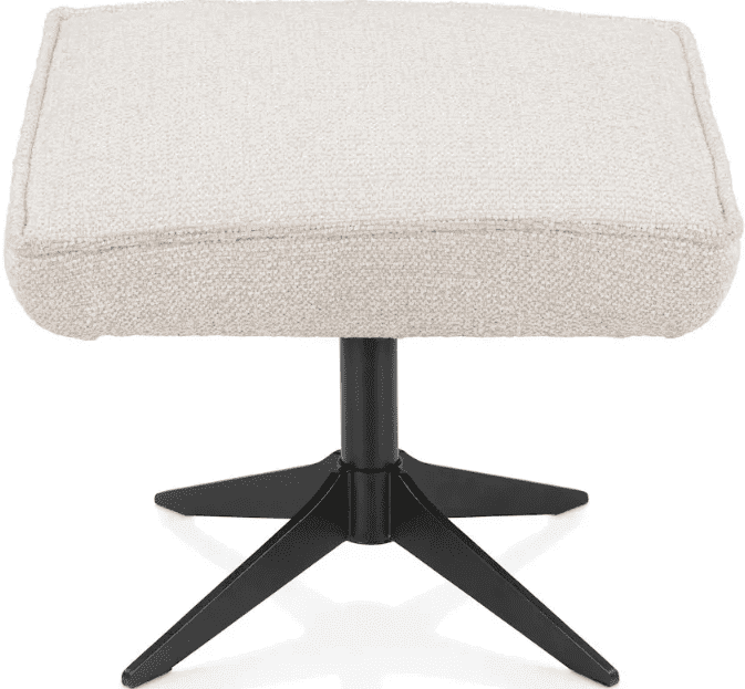 Bobbian poef stof sevilla creme frame zwart