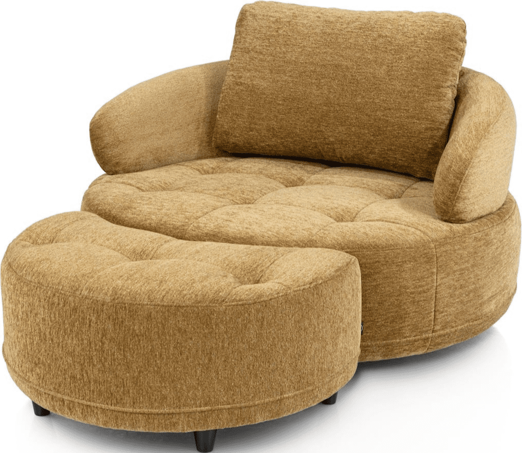 Borgia draaifauteuil - rond 130 cm - okergeel - Afbeelding 5