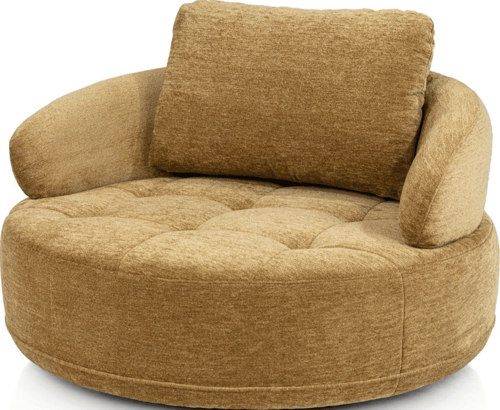 Borgia draaifauteuil - rond 130 cm - okergeel