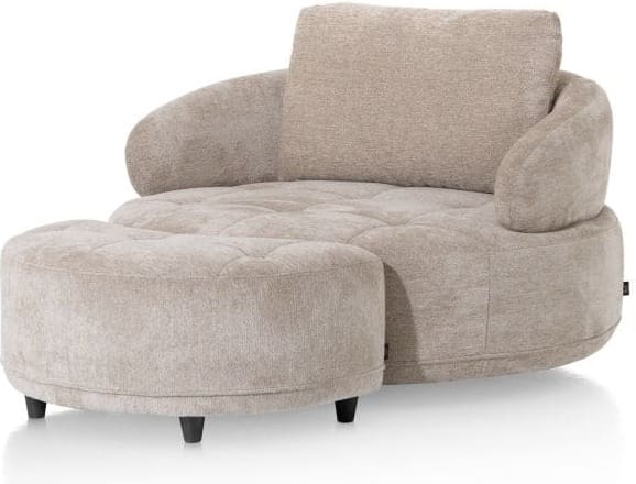 Henders & Hazel Borgia draaifauteuil - rond 130 cm Grijs|Taupe Fauteuil