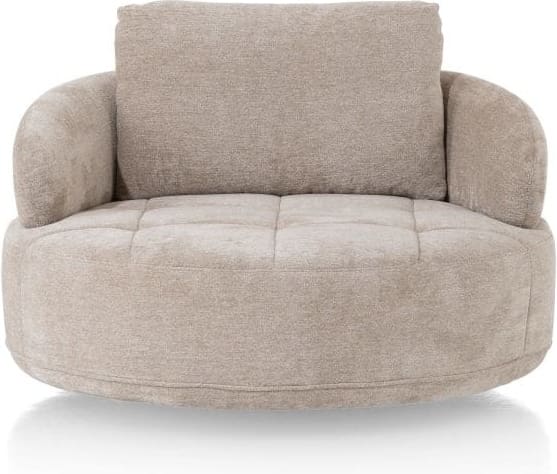 Henders & Hazel Borgia draaifauteuil - rond 130 cm Grijs|Taupe Fauteuil