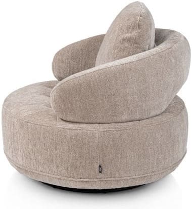 Henders & Hazel Borgia draaifauteuil small - rond 100 cm Grijs|Taupe Fauteuil