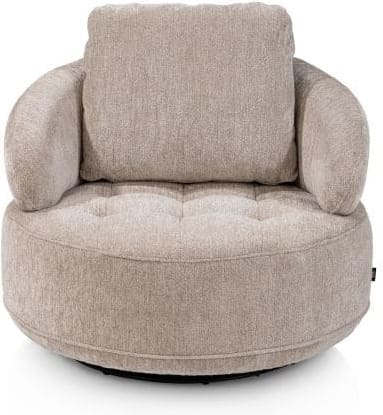 Henders & Hazel Borgia draaifauteuil small - rond 100 cm Grijs|Taupe Fauteuil
