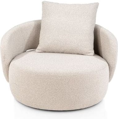 Henders & Hazel Elise draaifauteuil met poef - stof cloudy Beige Fauteuil