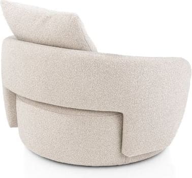 Henders & Hazel Elise draaifauteuil met poef - stof cloudy Beige Fauteuil