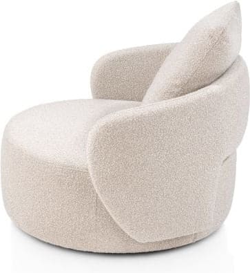 Henders & Hazel Elise draaifauteuil met poef - stof cloudy Beige Fauteuil