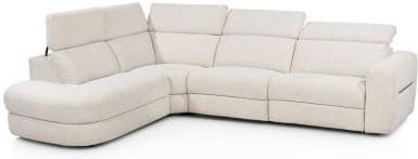 Henders & Hazel Tivoli hoekbank links - stof sevilla Beige|Wit Bank