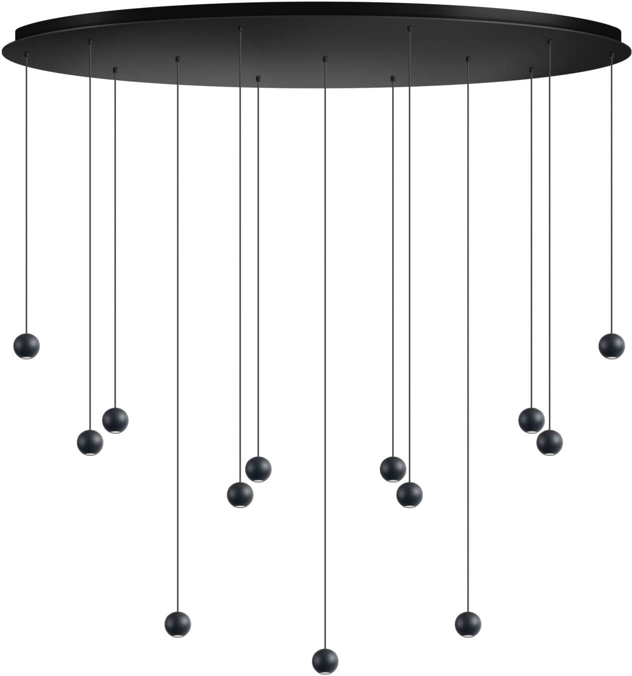 INHOUSE Hanglamp Giannutri metaal zwart 13-lichts Zwart Hanglamp