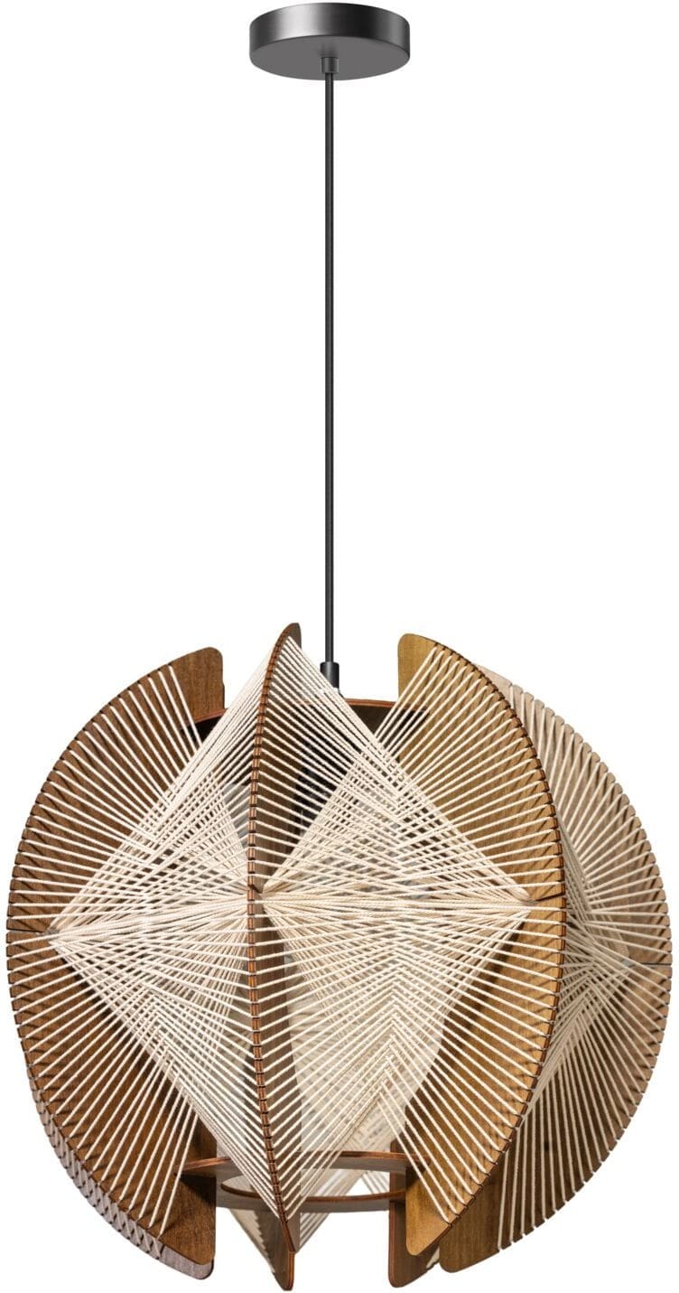 INHOUSE Hanglamp Giudecca hout walnut bruin Bruin Hanglamp