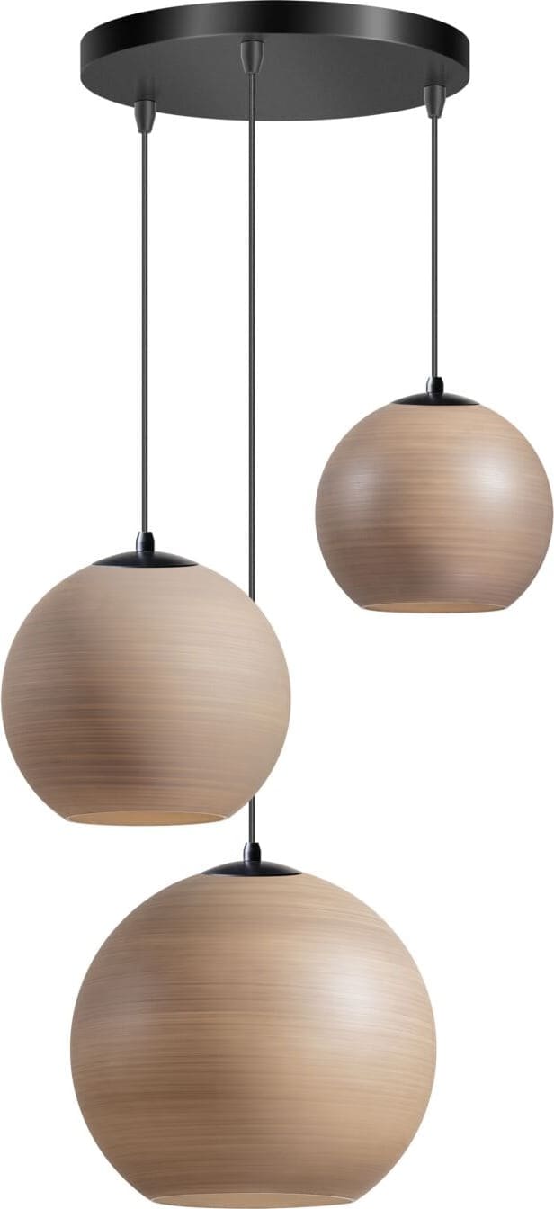 INHOUSE Hanglamp Ortygia glas taupe 3-lichts Taupe Hanglamp