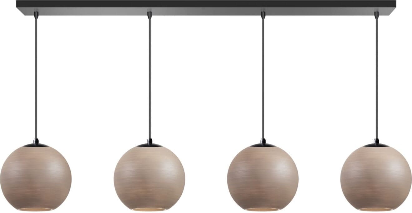 INHOUSE Hanglamp Ortygia glas taupe 4-lichts Taupe Hanglamp