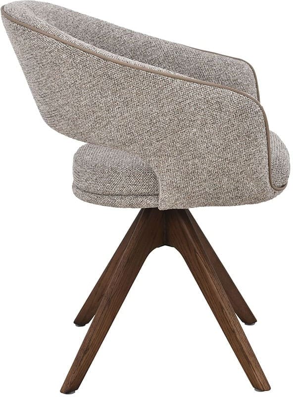 LABEL51 Eetkamerstoel Osuma - Beige - Prestige - Walnoot Houten Frame Beige Eetkamerstoel