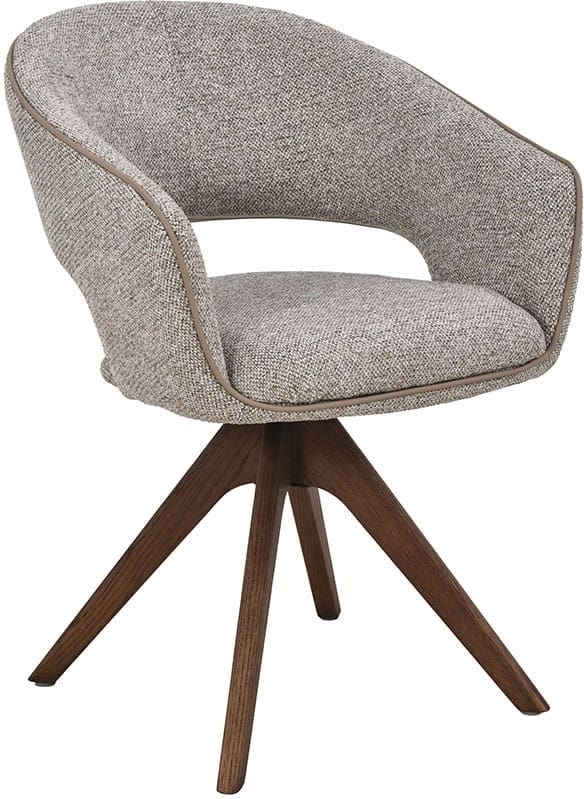 LABEL51 Eetkamerstoel Osuma - Beige - Prestige - Walnoot Houten Frame Beige Eetkamerstoel