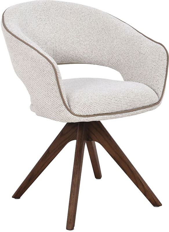 LABEL51 Eetkamerstoel Osuma - Naturel - Prestige - Walnoot Houten Frame Naturel Eetkamerstoel
