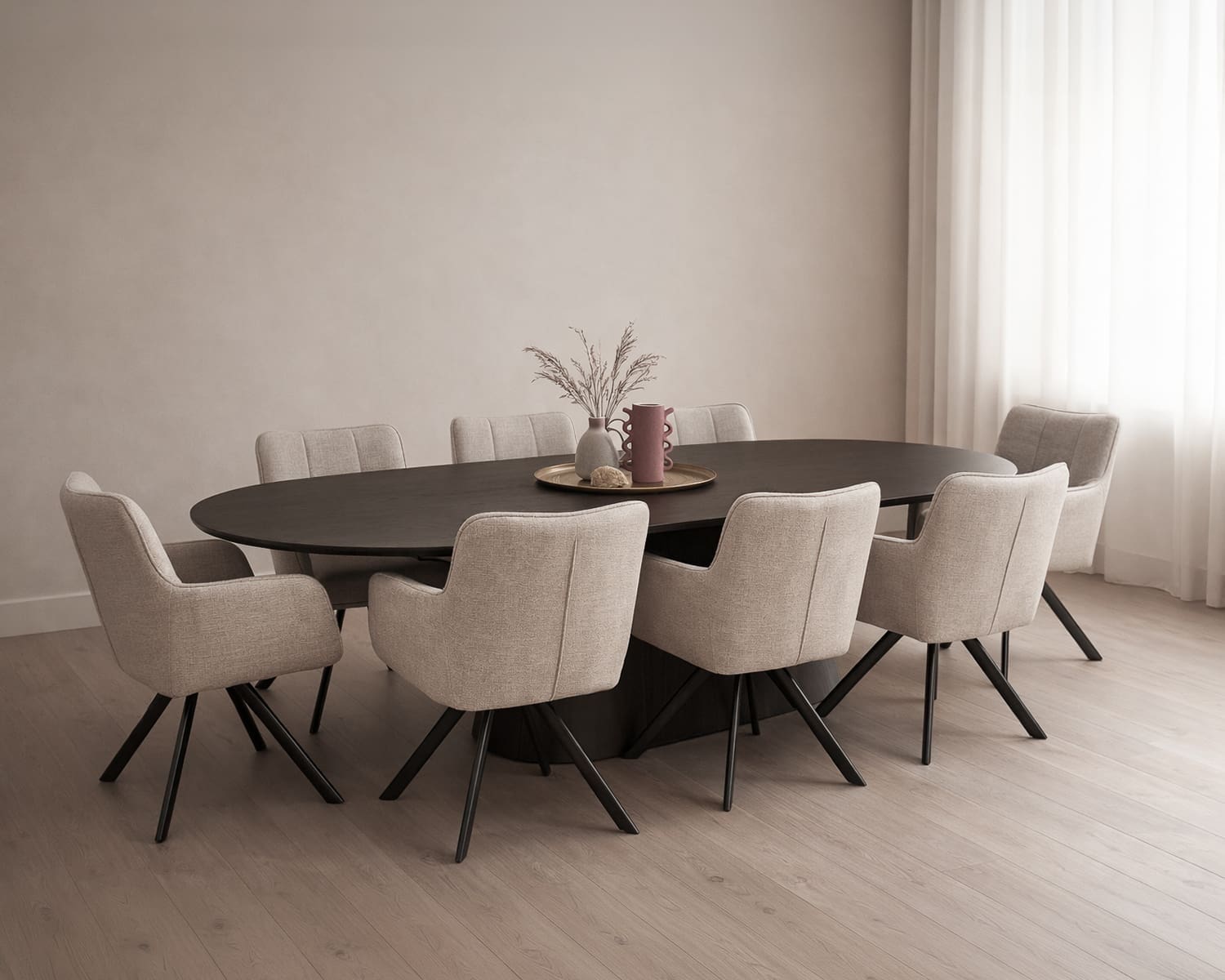 Livingfurn Eettafel Novero Espresso 280cm Bruin Eettafel
