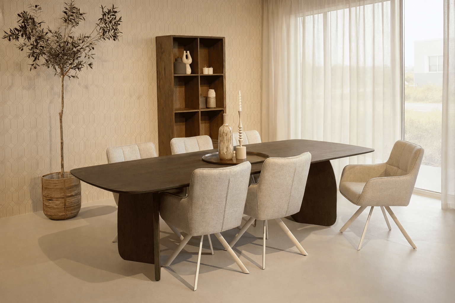 Livingfurn Eettafel Trevor 280cm Bruin|Naturel Eettafel