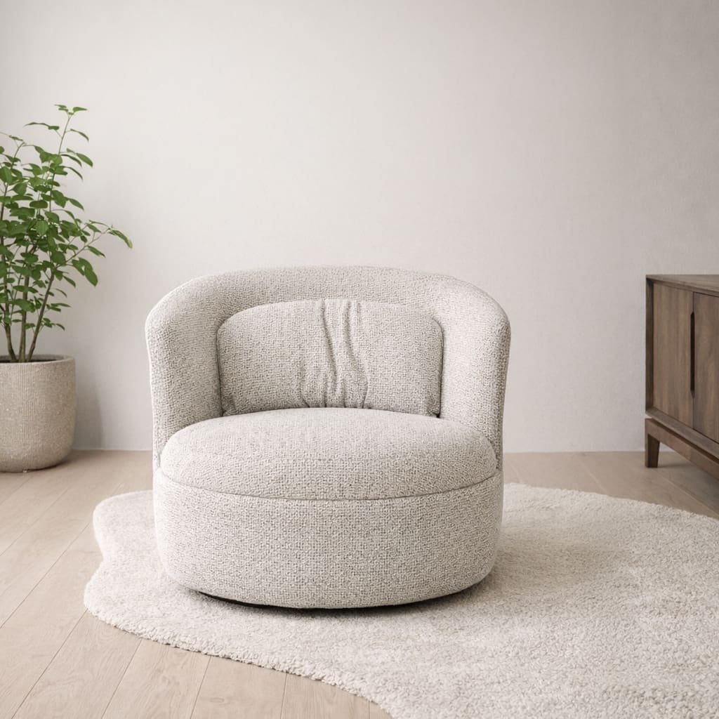 Livingfurn Fauteuil Britt Beige Beige|Wit Fauteuil