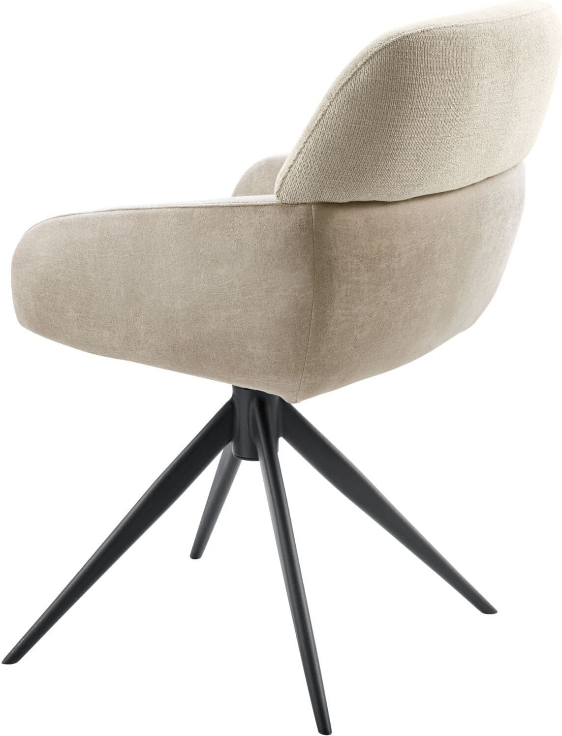 Pronto Wonen Eetkamerstoel Veda draaibaar microvezel beige Beige|Wit Eetkamerstoel