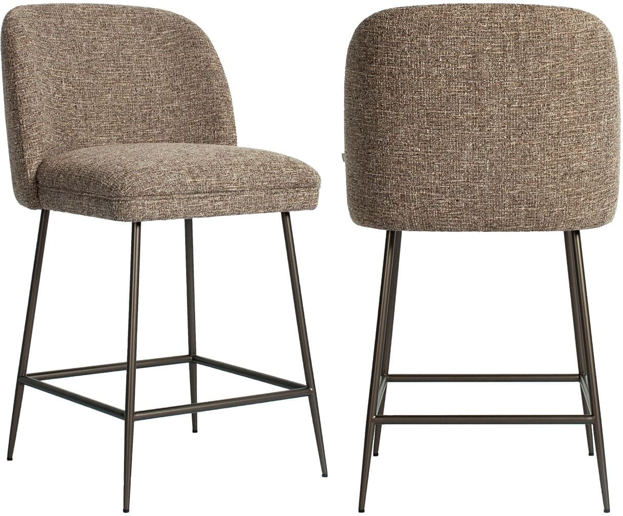 Richmond Interiors Counterstoel Pullitzer brown tweed Bruin Eetkamerstoel