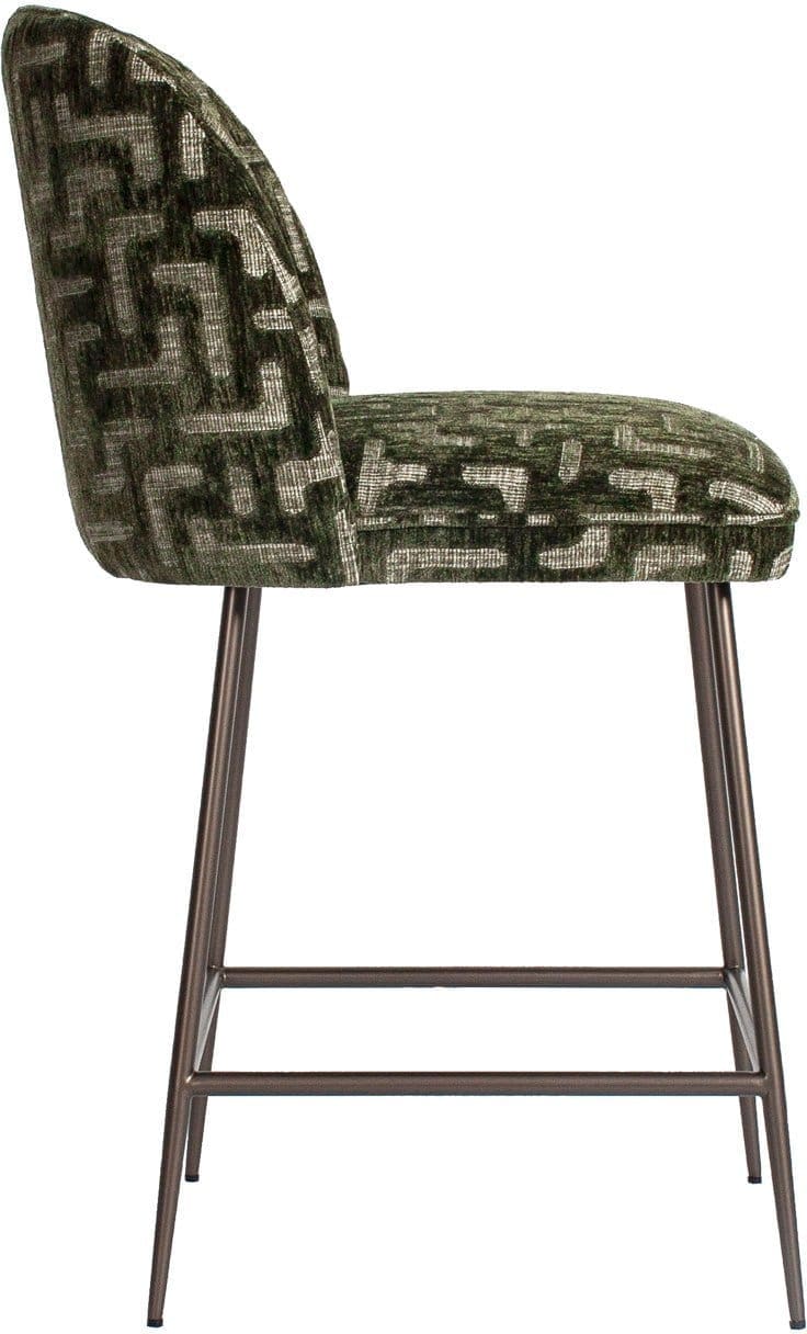 Richmond Interiors Counterstoel Pullitzer moss labyrinth Eetkamerstoel