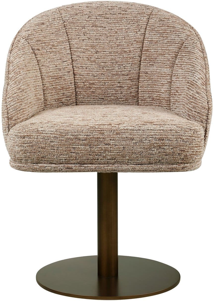 Richmond Interiors Eetkamerstoel Beverly mocca linear swivel Eetkamerstoel