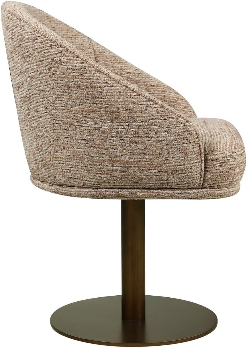 Richmond Interiors Eetkamerstoel Beverly mocca linear swivel Eetkamerstoel