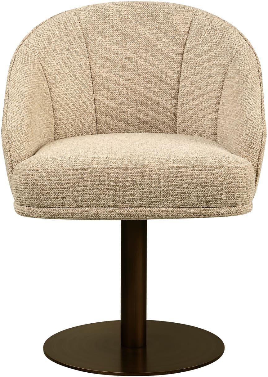 Richmond Interiors Eetkamerstoel Beverly natural fancy swivel Beige Eetkamerstoel