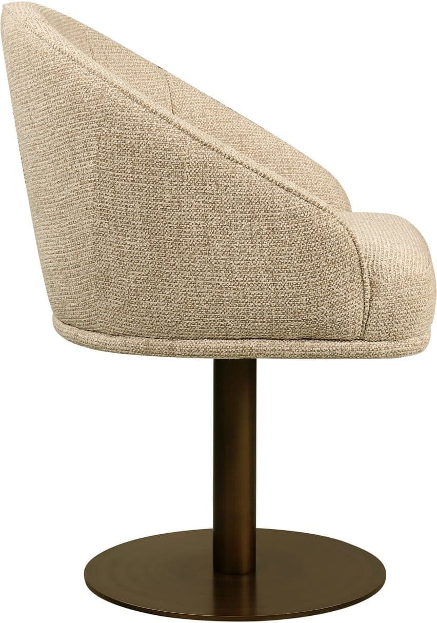 Richmond Interiors Eetkamerstoel Beverly natural fancy swivel Beige Eetkamerstoel