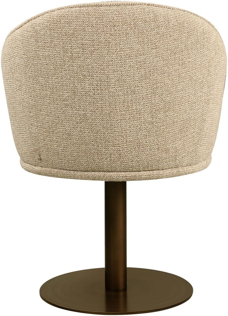 Richmond Interiors Eetkamerstoel Beverly natural fancy swivel Beige Eetkamerstoel