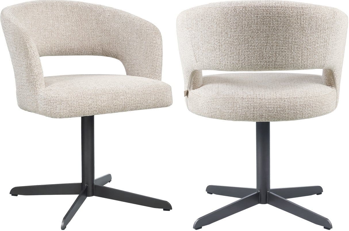 Richmond Interiors Eetkamerstoel Blanca natural fancy fire retardant Beige Eetkamerstoel