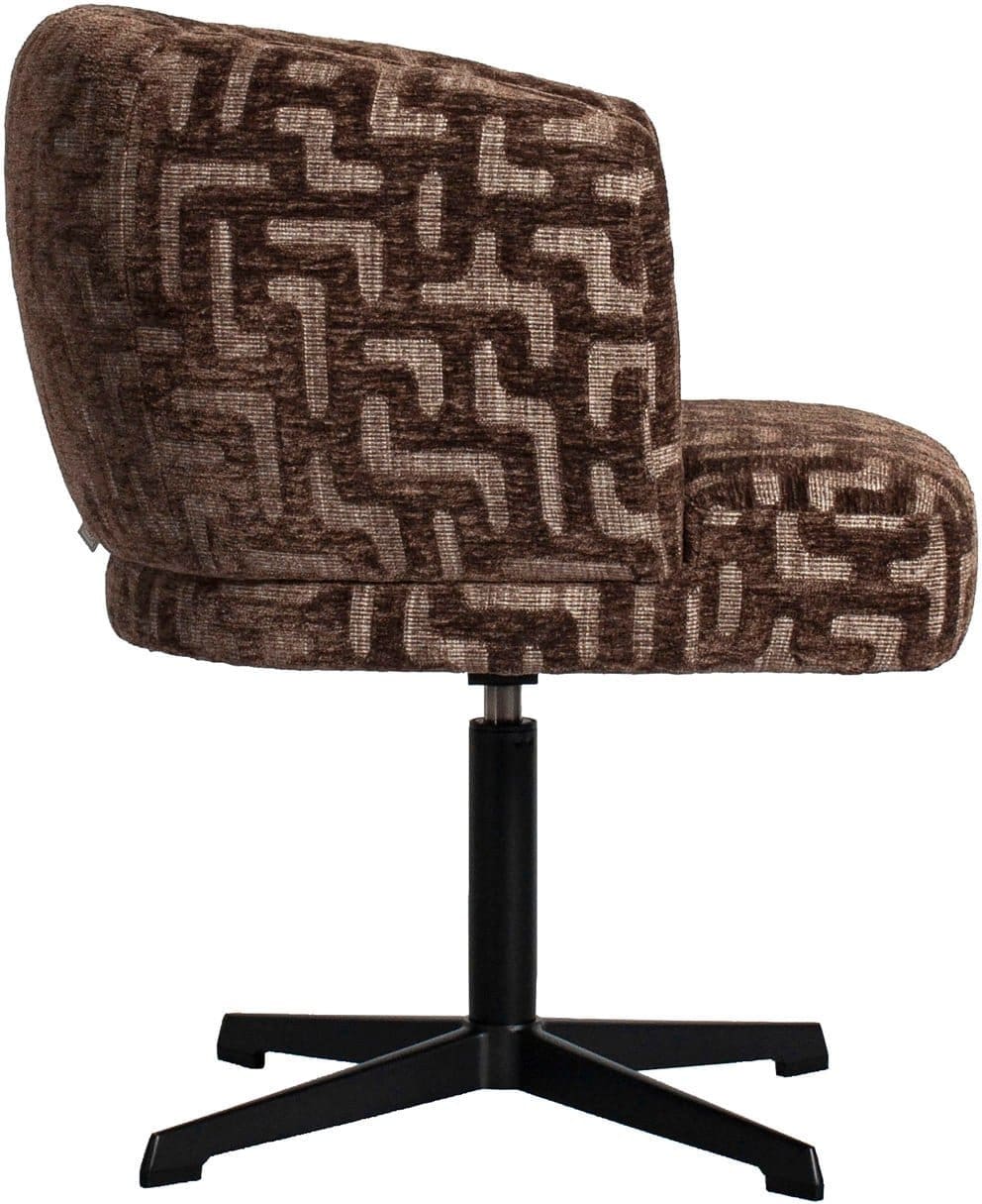 Richmond Interiors Eetkamerstoel Dinan brown labyrinth fire retardant Bruin Eetkamerstoel