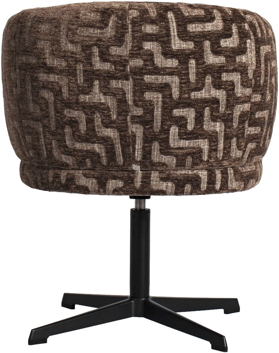 Richmond Interiors Eetkamerstoel Dinan brown labyrinth fire retardant Bruin Eetkamerstoel