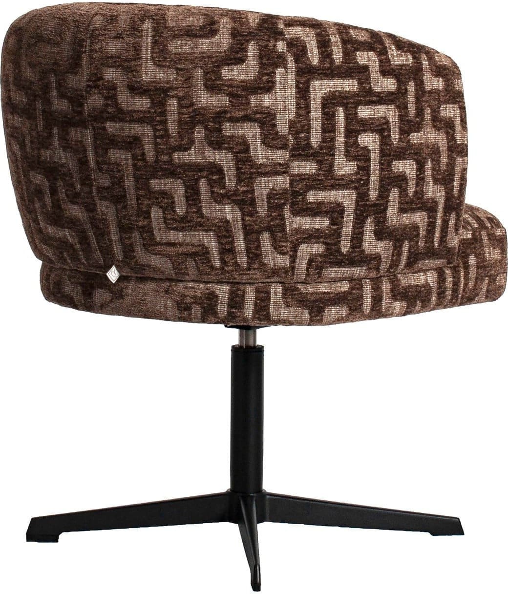 Richmond Interiors Eetkamerstoel Dinan brown labyrinth fire retardant Bruin Eetkamerstoel
