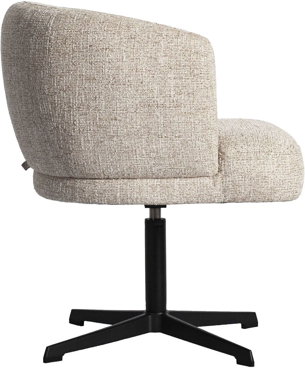 Richmond Interiors Eetkamerstoel Dinan cream tweed fire retardant - swivel Eetkamerstoel