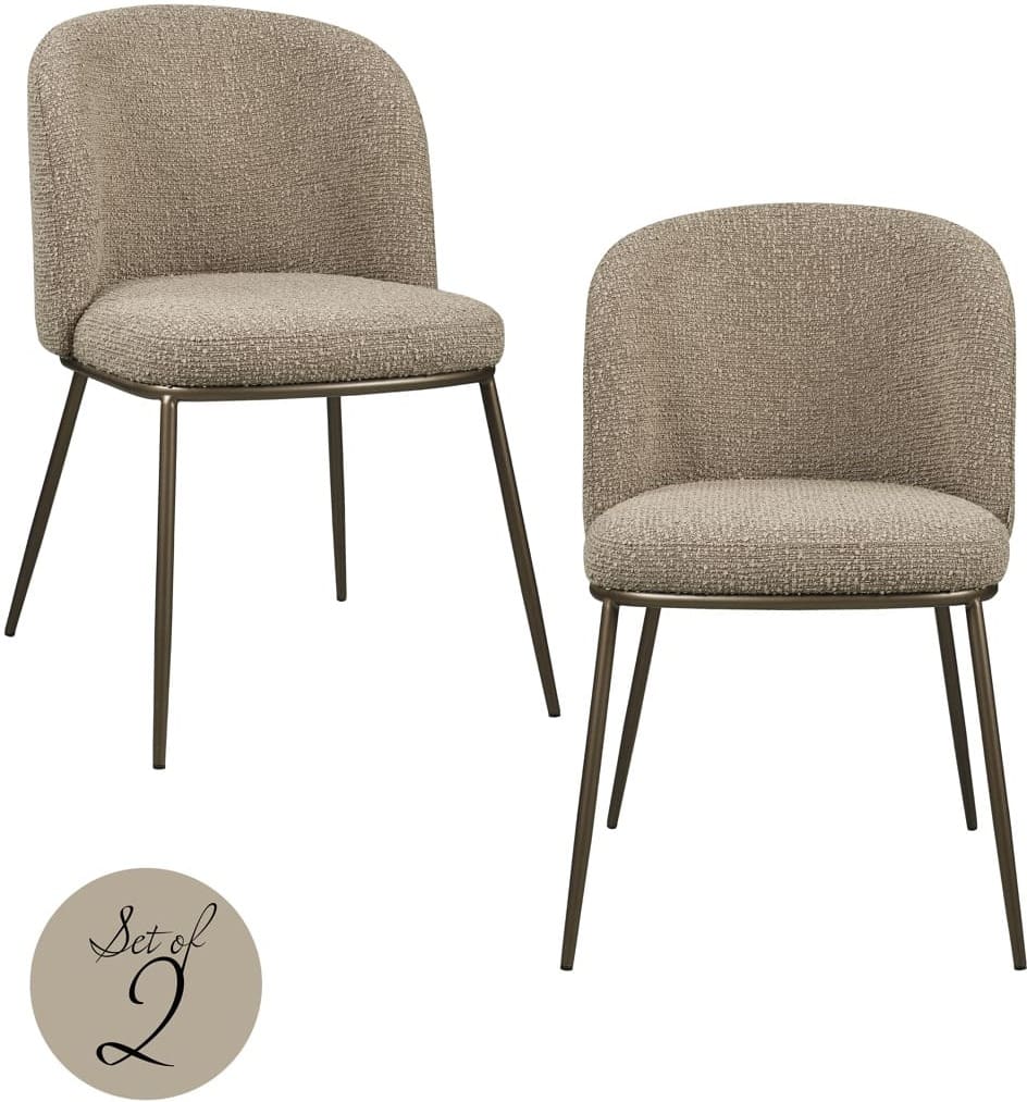 Richmond Interiors Eetkamerstoel Elvi mocca chunky fire retardant Eetkamerstoel